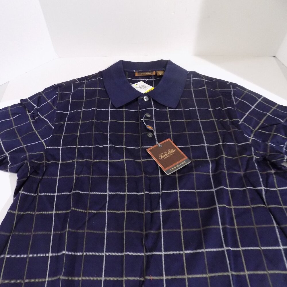Tasso Elba Men's Golf Shirt Polo Size Medium Cotton Blue